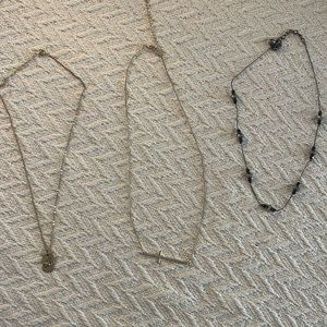 3pc necklace bundle USMC tag, Christian cross and beaded necklace